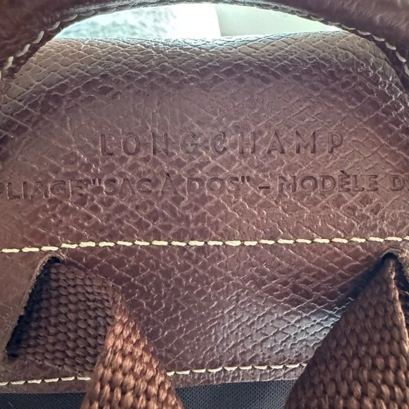 Longchamp Le Pliages Sac A Dos Foldable Backpack w/ Leather Accent EUC